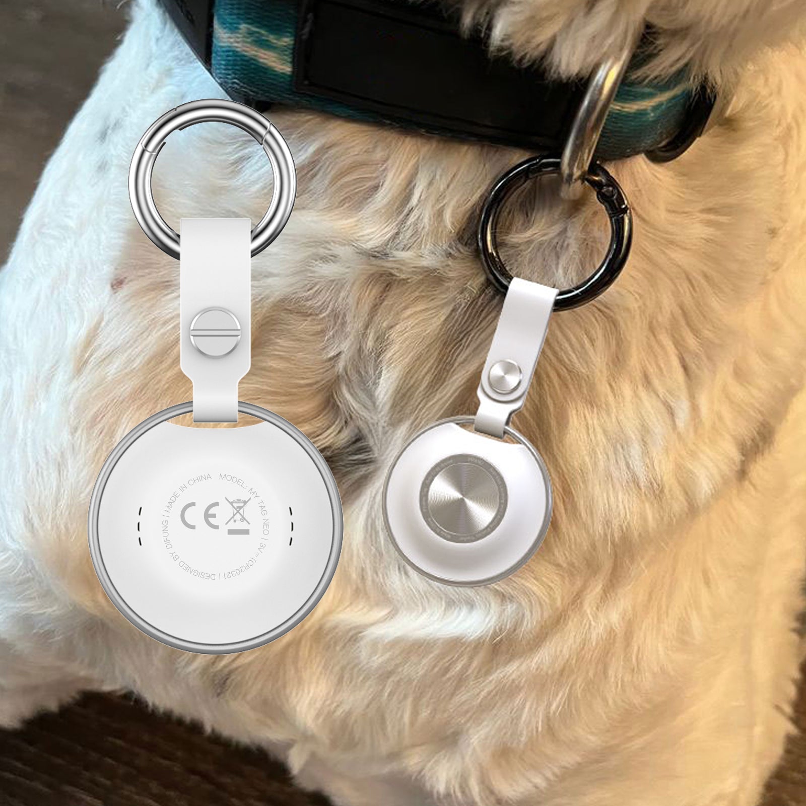 FindMy Smart Tag Bluetooth Tracker, White, 1 Pack
