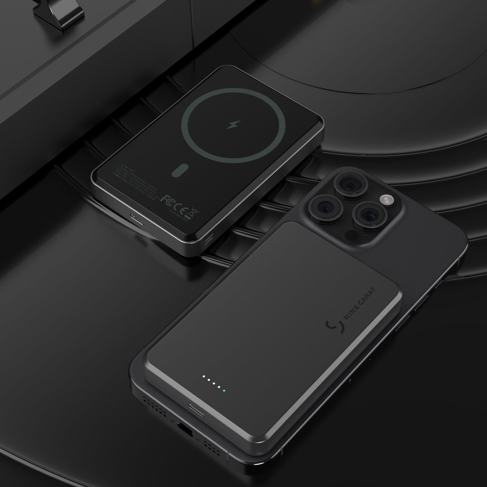 NineCarat Magnetic Power Bank (10K,Slim) Space Gray