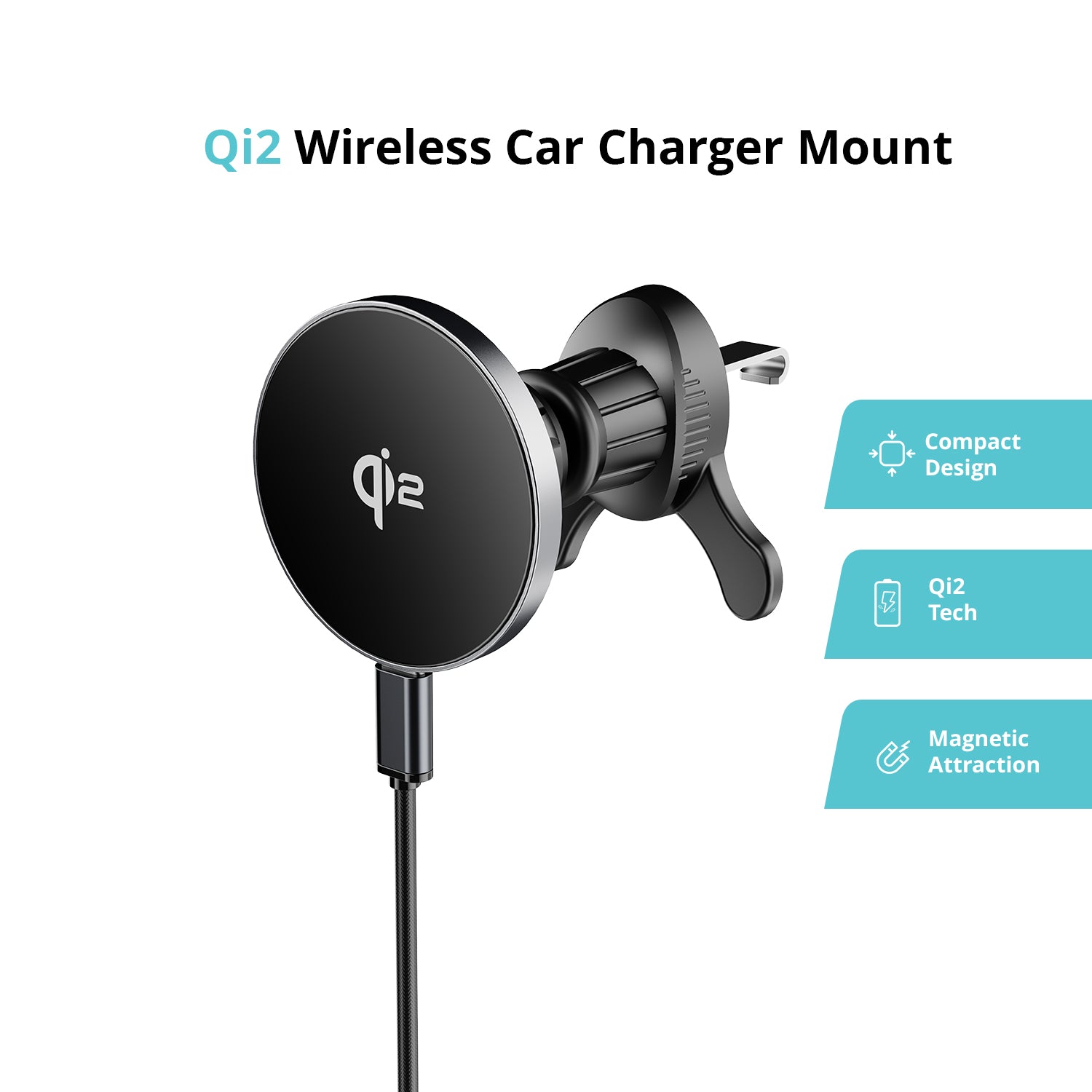 NineCarat Qi2 Ultra Slim Wireless Car Charger