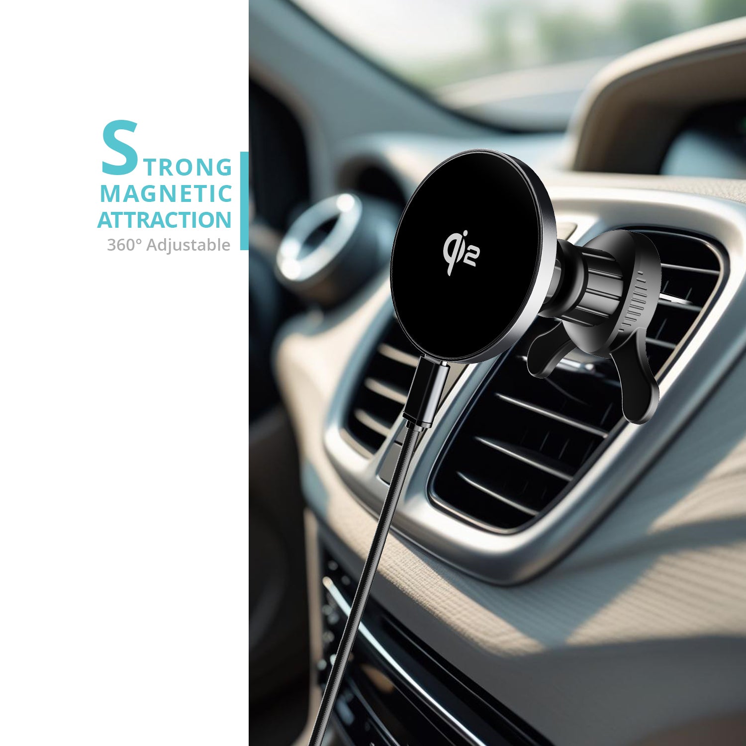 NineCarat Qi2 Ultra Slim Wireless Car Charger