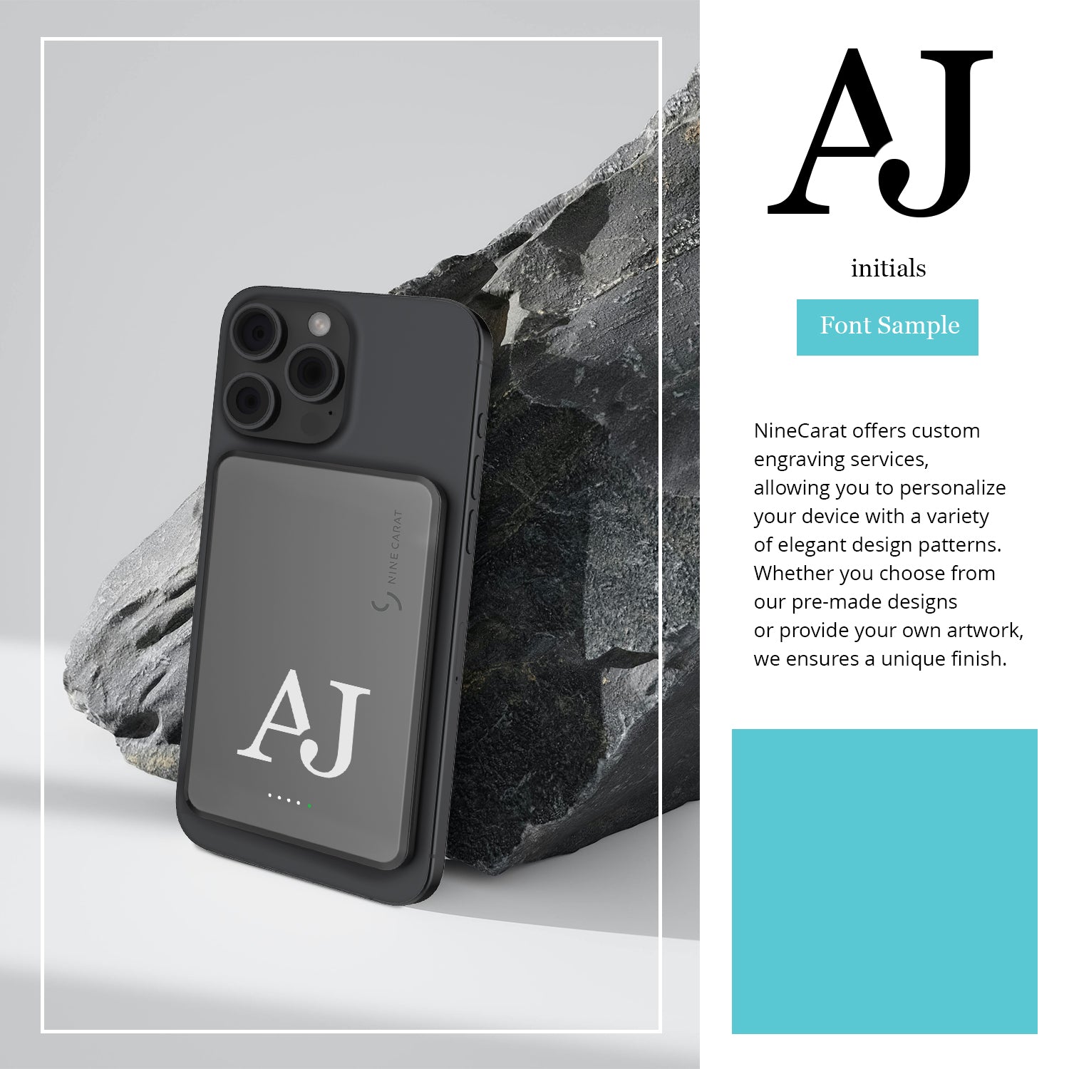 Customize - NineCarat Magnetic Power Bank (5K, Ultra Slim, Space Gray) M60