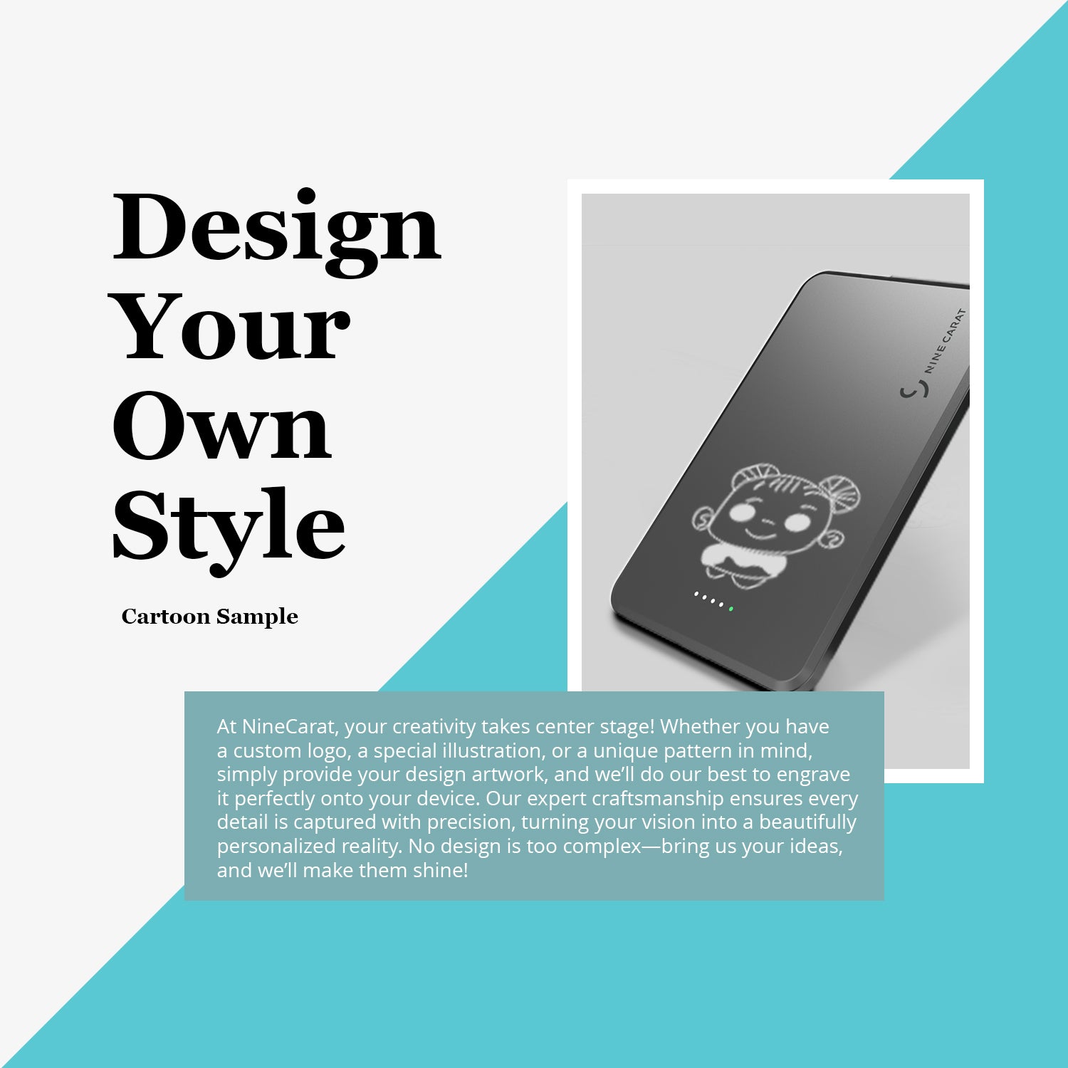 Customize - NineCarat Magnetic Power Bank (5K, Ultra Slim, Space Gray) M60