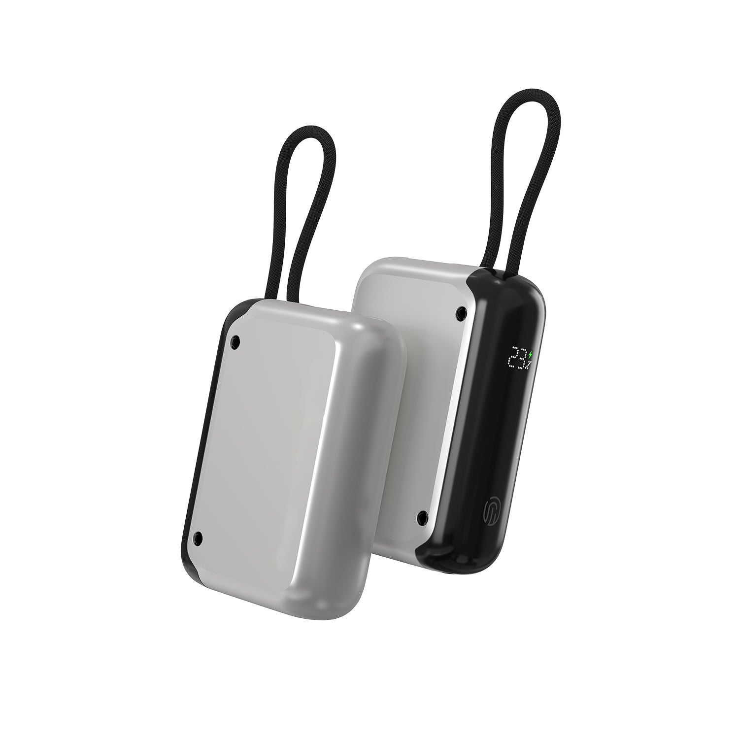 NineCarat Ultra Compact Power Bank(10K, 30 W, Built-in Cable, Gray, Silver)