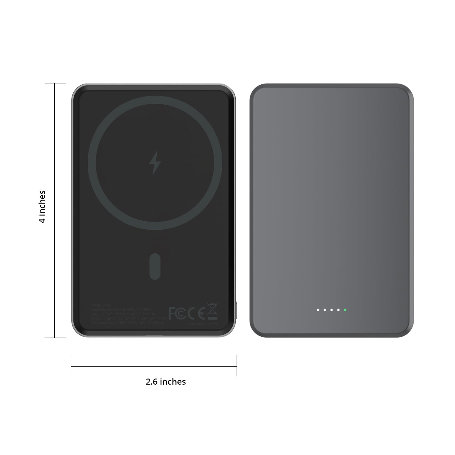 NineCarat Magnetic Power Bank (10K,Slim) Space Gray