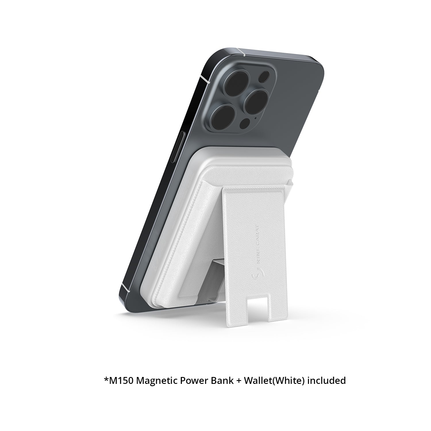 NineCarat Magnetic  Power Bank (5K, Double-Sided, included Wallet, White)