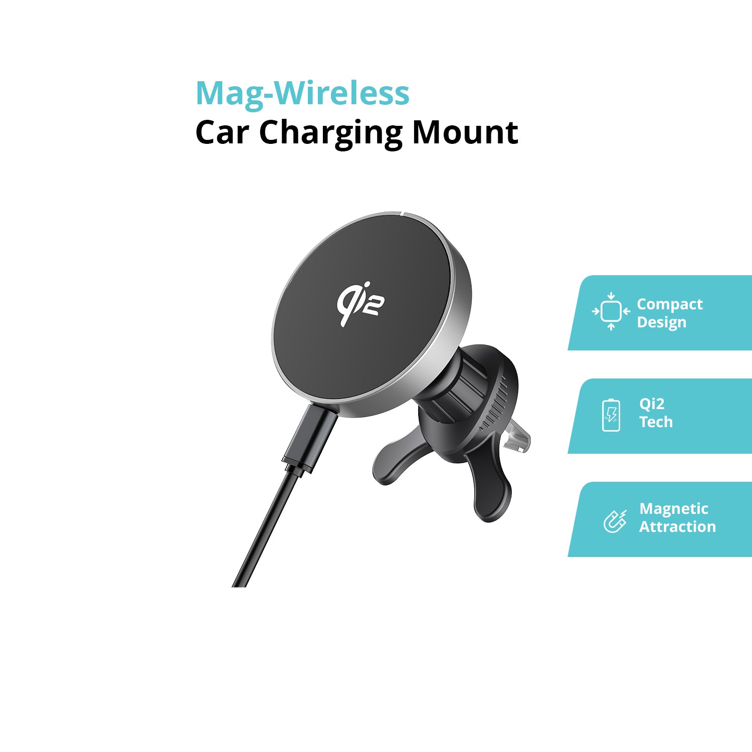 NineCarat Qi2 Magnetic Wireless Charging Car Mount