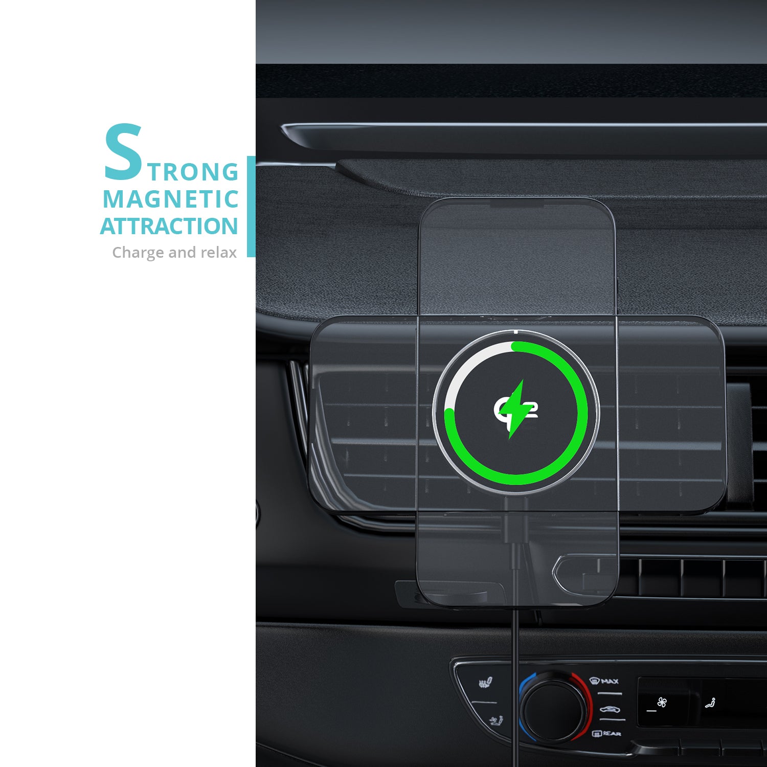 NineCarat Qi2 Magnetic Wireless Charging Car Mount