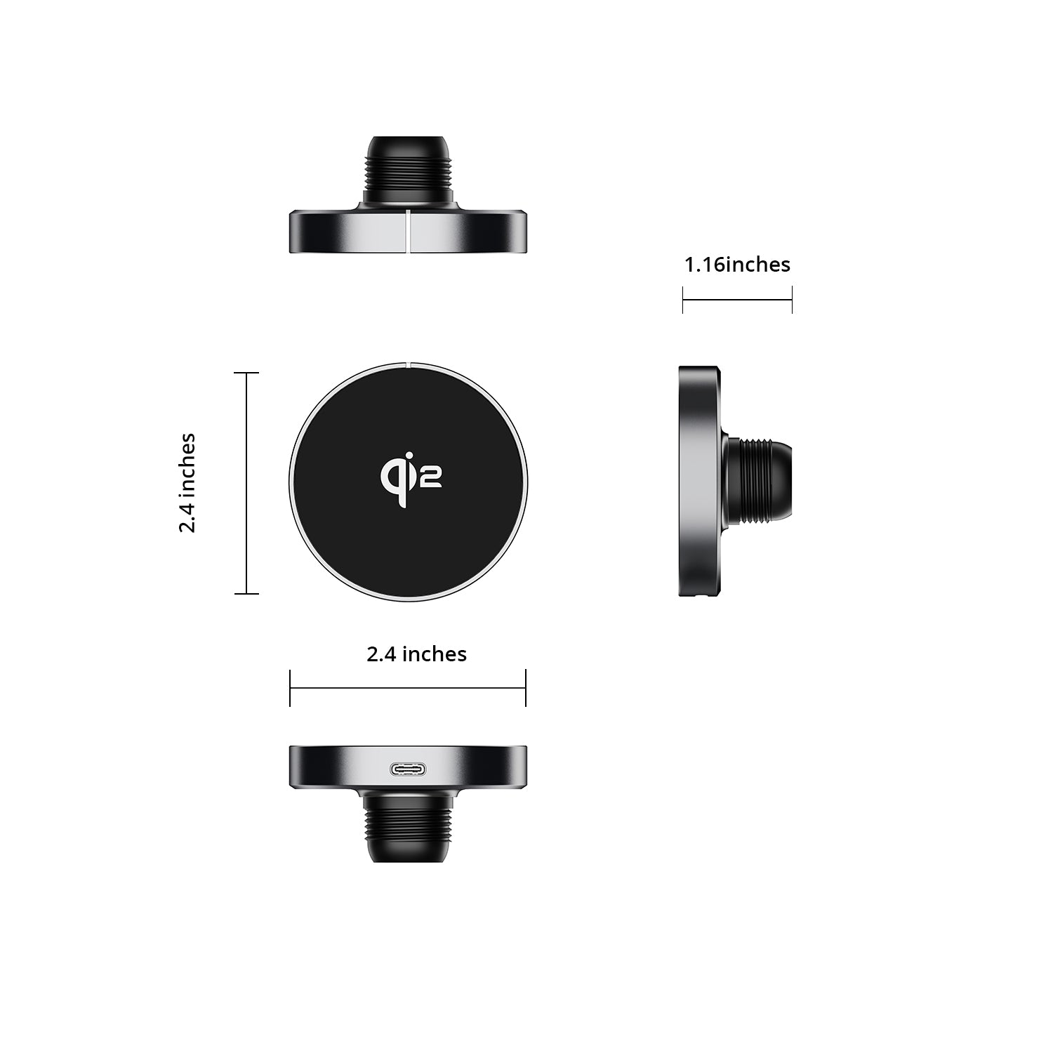 NineCarat Qi2 Magnetic Wireless Charging Car Mount