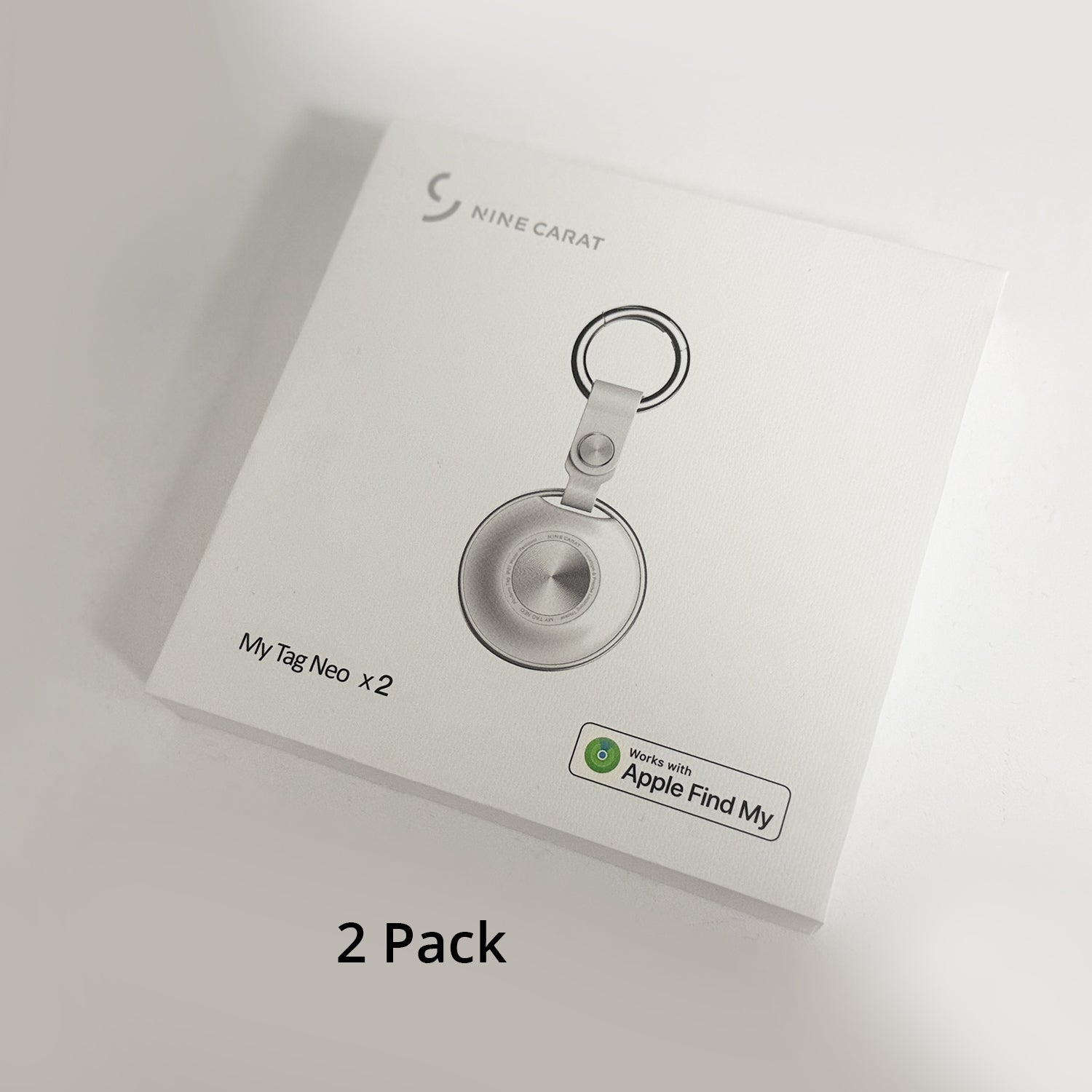 FindMy Smart Tag Bluetooth Tracker, White, 2 Pack