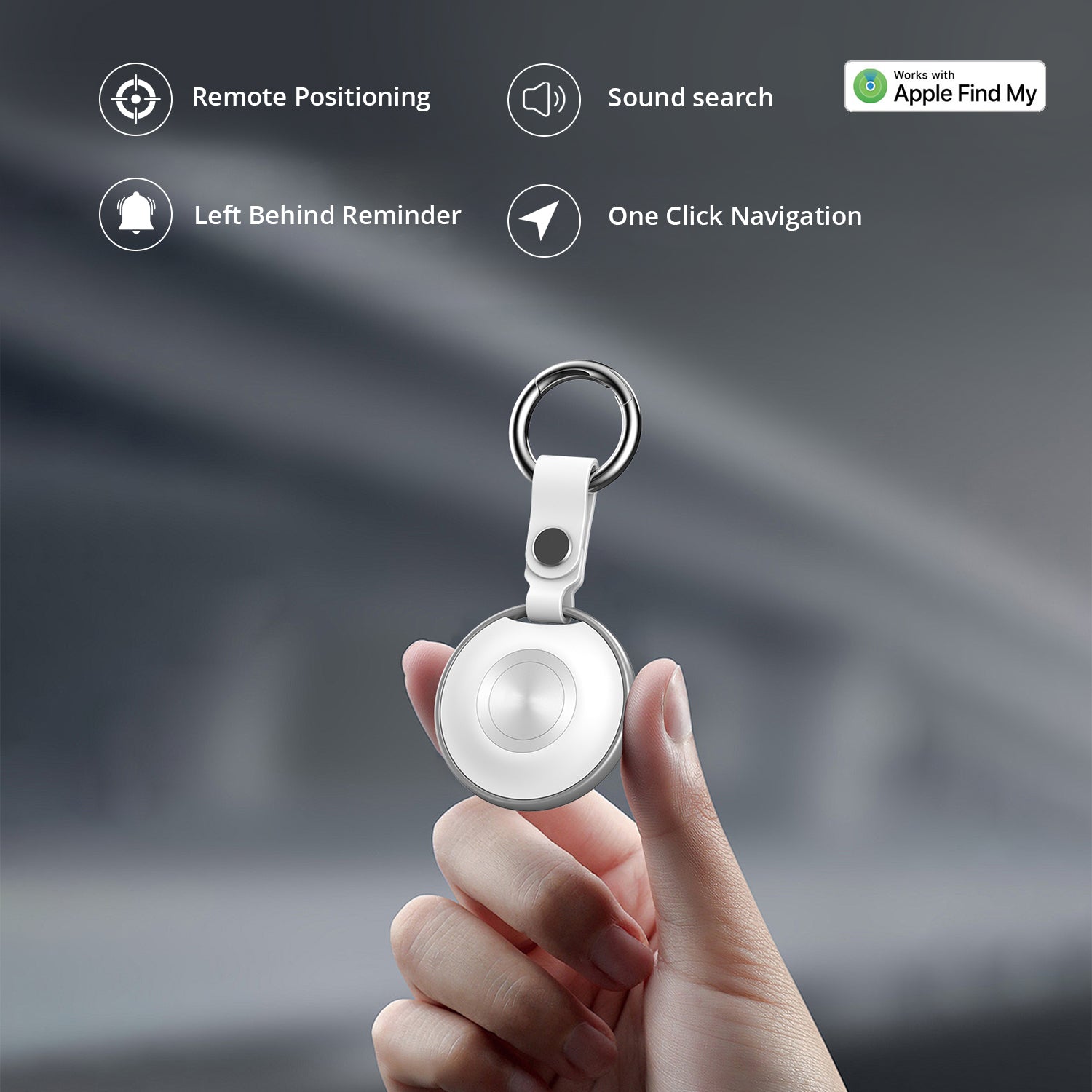 FindMy Smart Tag Bluetooth Tracker, White, 1 Pack
