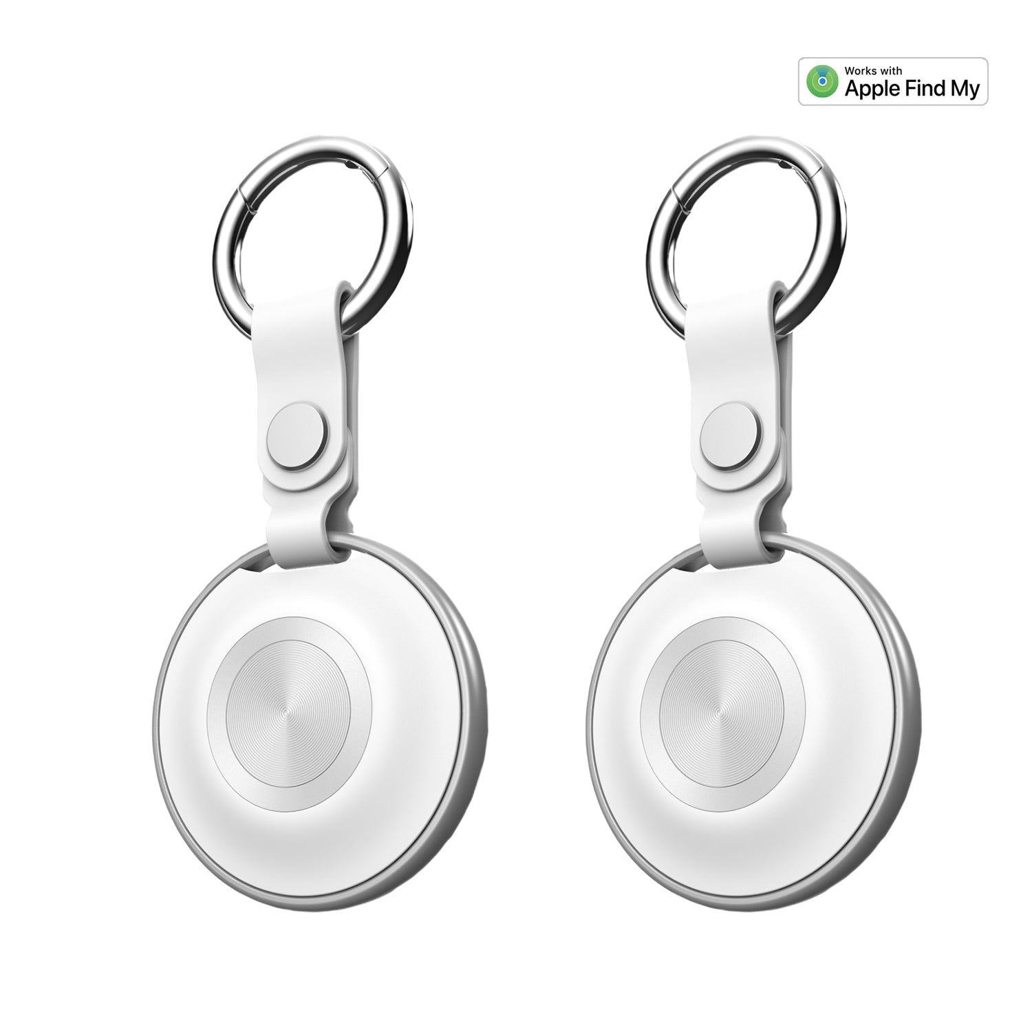 FindMy Smart Tag Bluetooth Tracker, White, 2 Pack