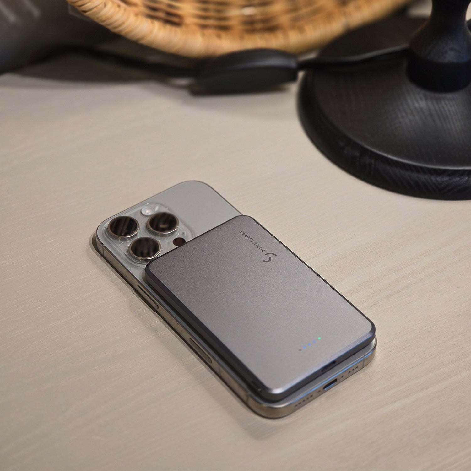 NineCarat Magnetic Power Bank (5K, Ultra Slim) Space Gray