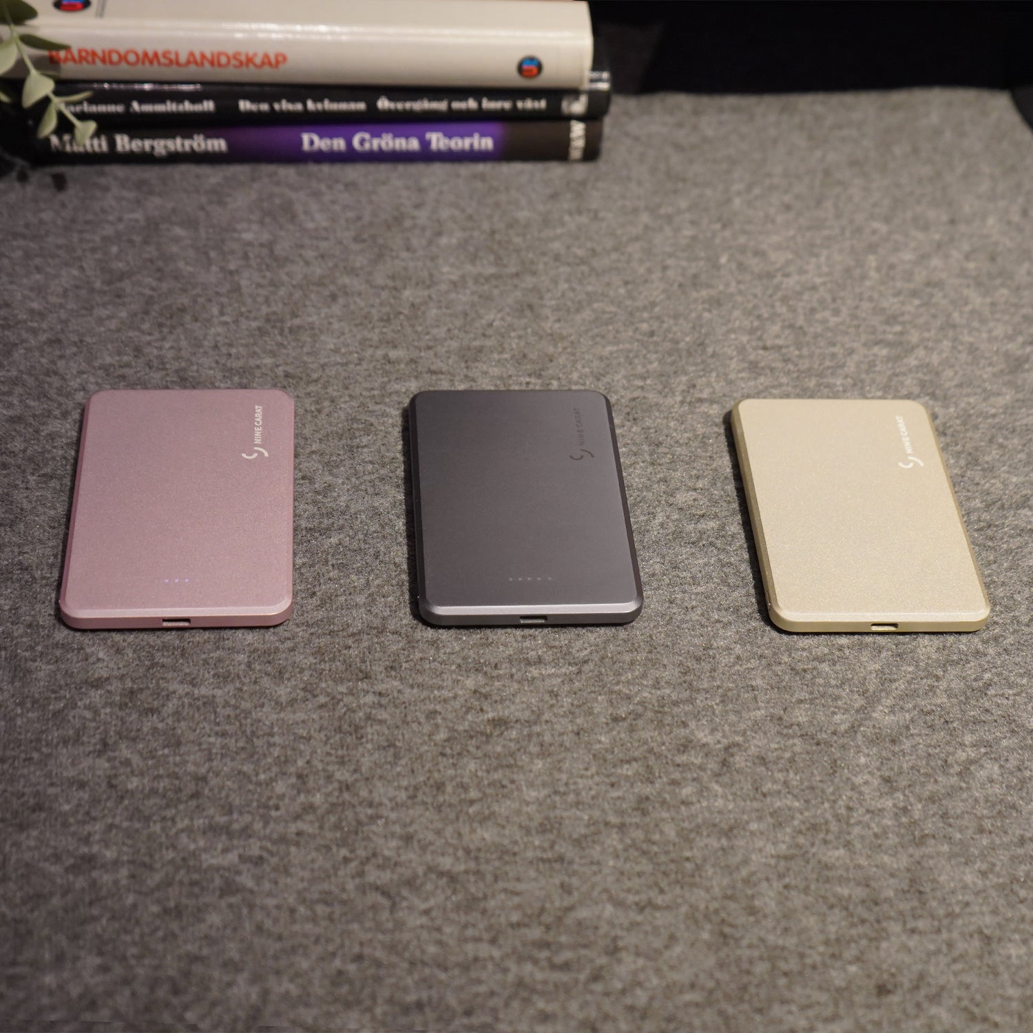 NineCarat Magnetic Power Bank (5K, Ultra Slim) Gray, Pink, Gold